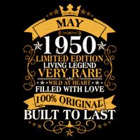 Vintage Limited Edition May 1950 Birthday Flatbill Hat