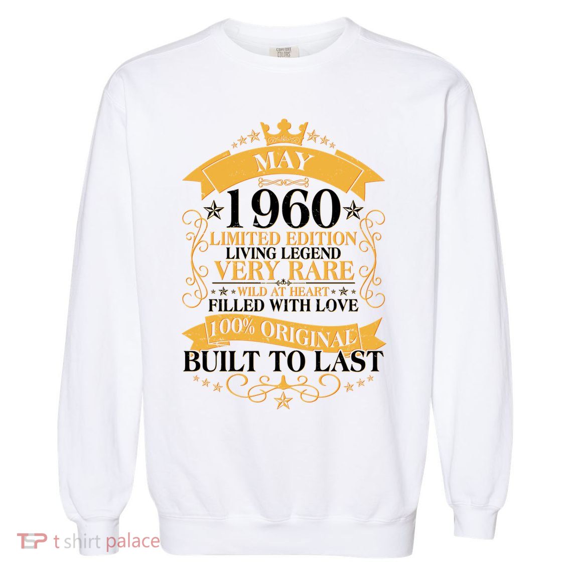 Vintage Limited Edition May 1960 Birthday Garment-Dyed Sweatshirt