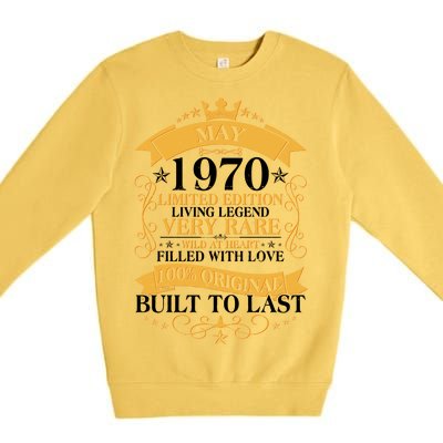 Vintage Limited Edition May 1970 Birthday Premium Crewneck Sweatshirt