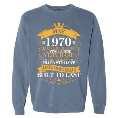 Vintage Limited Edition May 1970 Birthday Garment-Dyed Sweatshirt