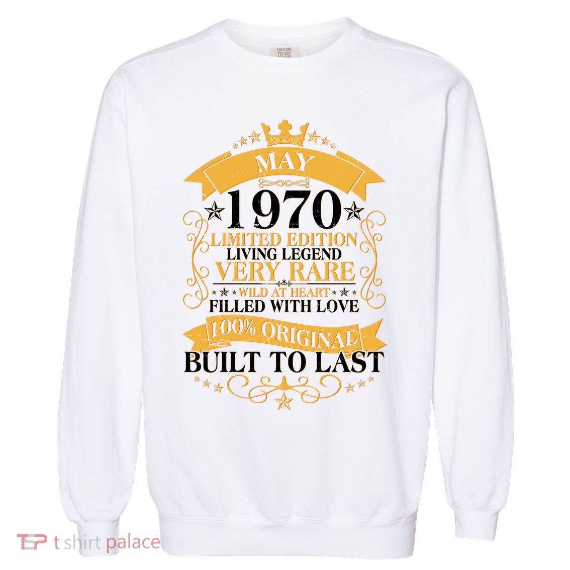 Vintage Limited Edition May 1970 Birthday Garment-Dyed Sweatshirt