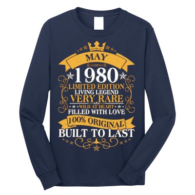 Vintage Limited Edition May 1980 Birthday Long Sleeve Shirt