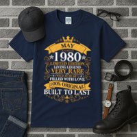 Vintage Limited Edition May 1980 Birthday Tall T-Shirt