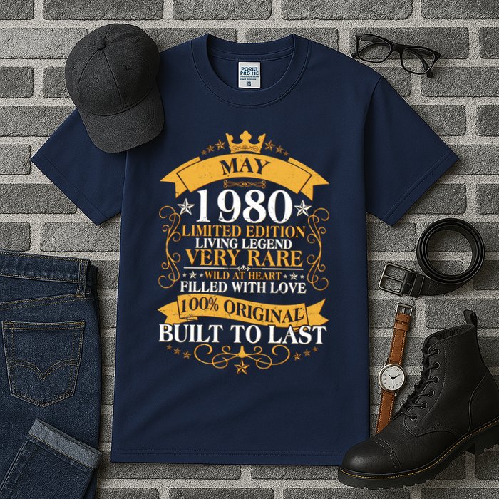 Vintage Limited Edition May 1980 Birthday Tall T-Shirt