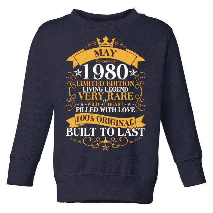 Vintage Limited Edition May 1980 Birthday Toddler Sweatshirt