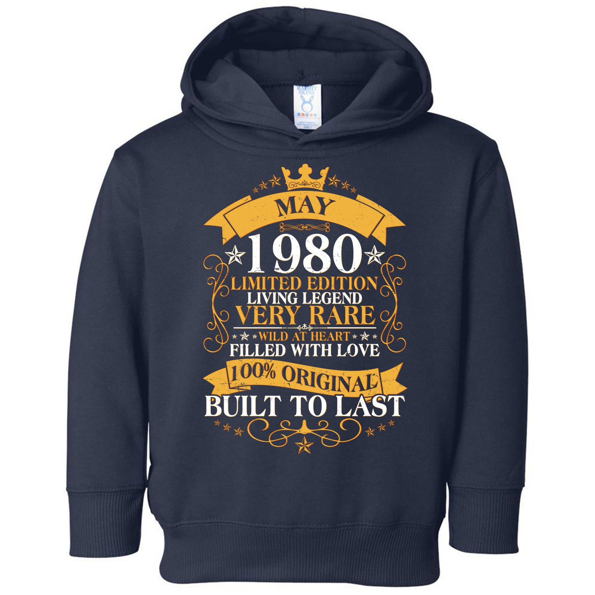 Vintage Limited Edition May 1980 Birthday Toddler Hoodie