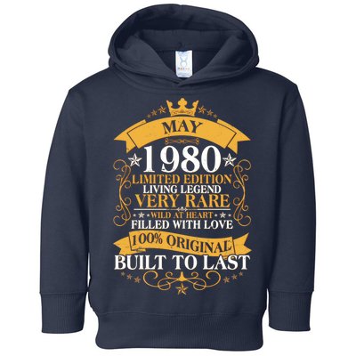 Vintage Limited Edition May 1980 Birthday Toddler Hoodie