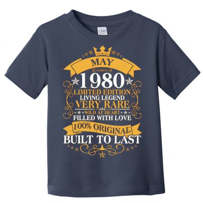 Vintage Limited Edition May 1980 Birthday Toddler T-Shirt