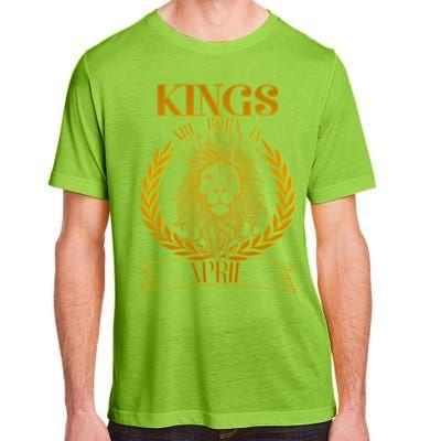 Vintage Lion Kings Are Born In April Adult ChromaSoft Performance T-Shirt