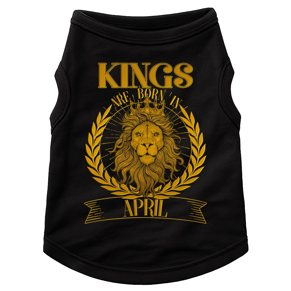 Vintage Lion Kings Are Born In April Doggie Tank