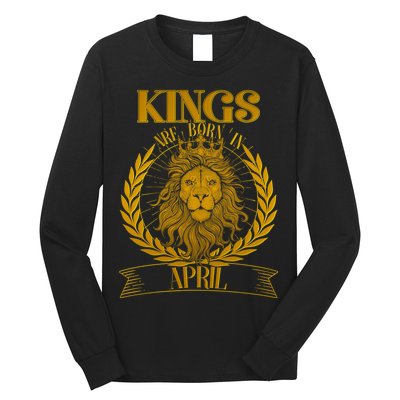 Vintage Lion Kings Are Born In April Long Sleeve Shirt