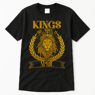 Vintage Lion Kings Are Born In April Tall T-Shirt