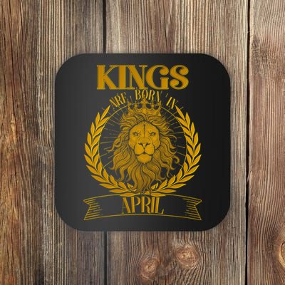 Vintage Lion Kings Are Born In April Coaster