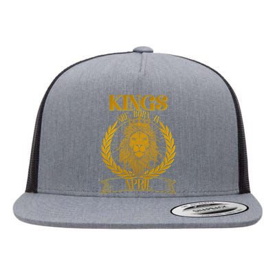 Vintage Lion Kings Are Born In April Flat Bill Trucker Hat