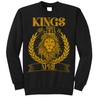 Vintage Lion Kings Are Born In April Tall Sweatshirt