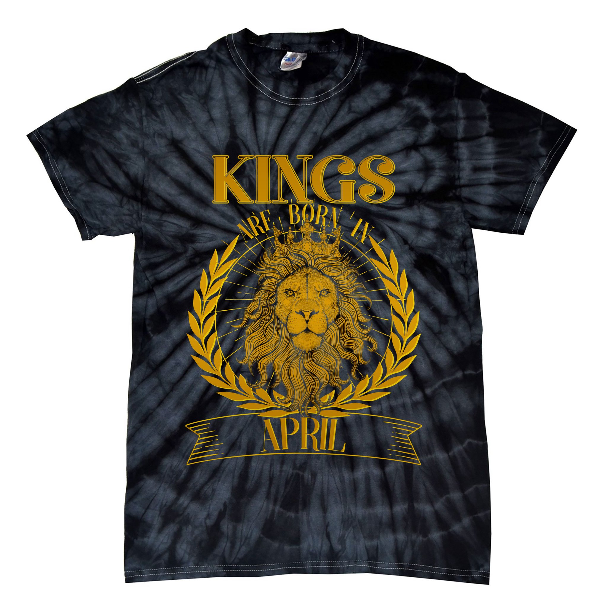 Vintage Lion Kings Are Born In April Tie-Dye T-Shirt