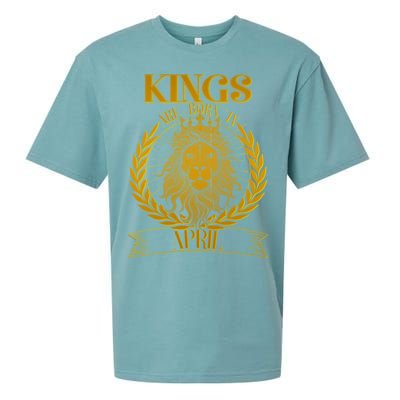 Vintage Lion Kings Are Born In April Sueded Cloud Jersey T-Shirt