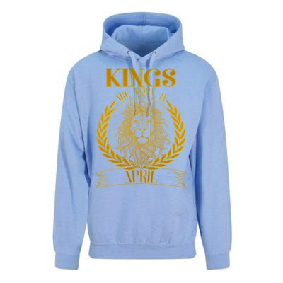 Vintage Lion Kings Are Born In April Unisex Surf Hoodie