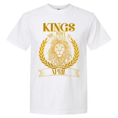 Vintage Lion Kings Are Born In April Garment-Dyed Heavyweight T-Shirt