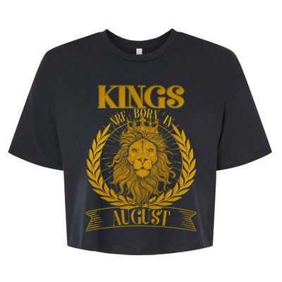 Vintage Lion Kings Are Born In August Bella+Canvas Jersey Crop Tee