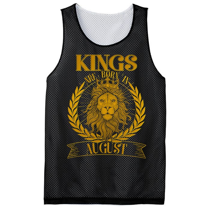 Vintage Lion Kings Are Born In August Mesh Reversible Basketball Jersey Tank