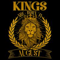 Vintage Lion Kings Are Born In August Baby Bodysuit