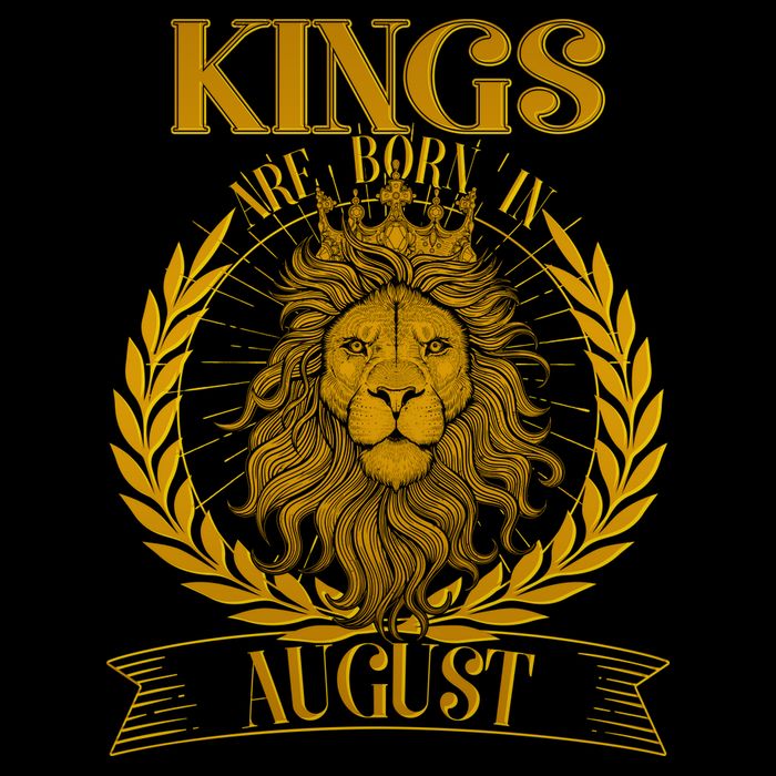 Vintage Lion Kings Are Born In August Baby Bodysuit