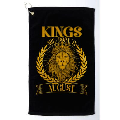 Vintage Lion Kings Are Born In August Golf Towel