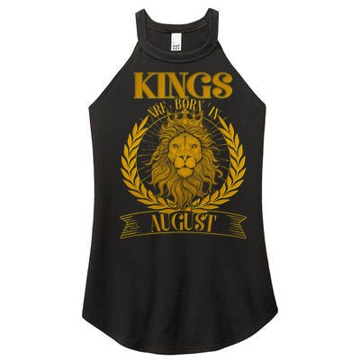 Vintage Lion Kings Are Born In August Women’s Perfect Tri Rocker Tank