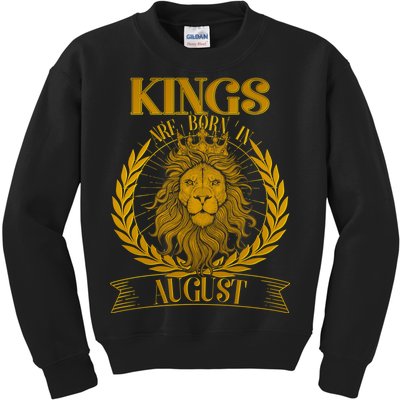 Vintage Lion Kings Are Born In August Kids Sweatshirt