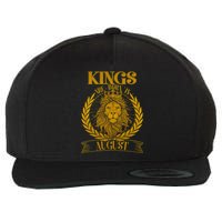 Vintage Lion Kings Are Born In August Wool Snapback Cap