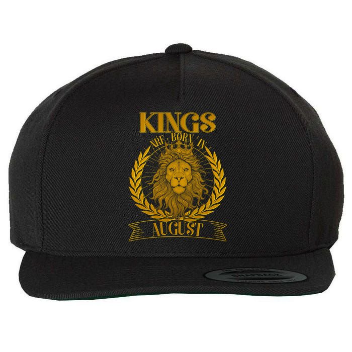 Vintage Lion Kings Are Born In August Wool Snapback Cap