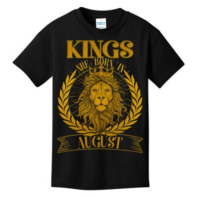 Vintage Lion Kings Are Born In August Kids T-Shirt