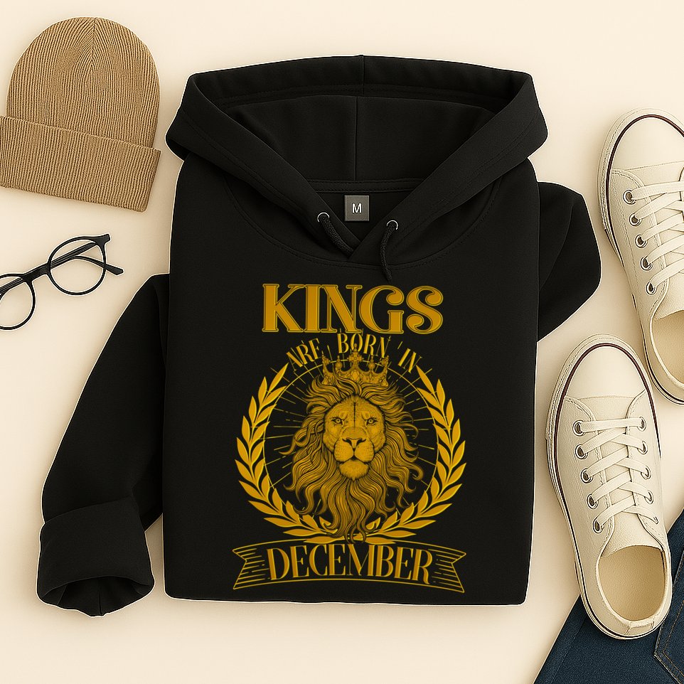 Vintage Lion Kings Are Born In December Hoodie