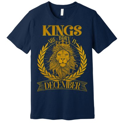 Vintage Lion Kings Are Born In December Premium T-Shirt