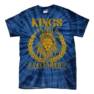 Vintage Lion Kings Are Born In December Tie-Dye T-Shirt