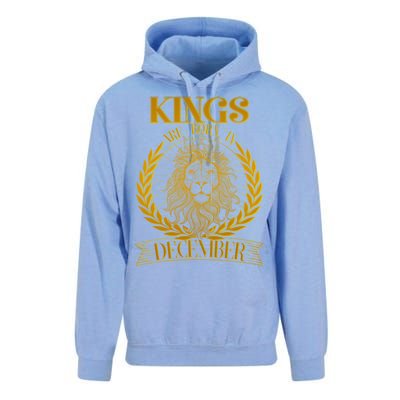 Vintage Lion Kings Are Born In December Unisex Surf Hoodie