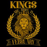 Vintage Lion Kings Are Born In February USA-Made Doggie Bandana