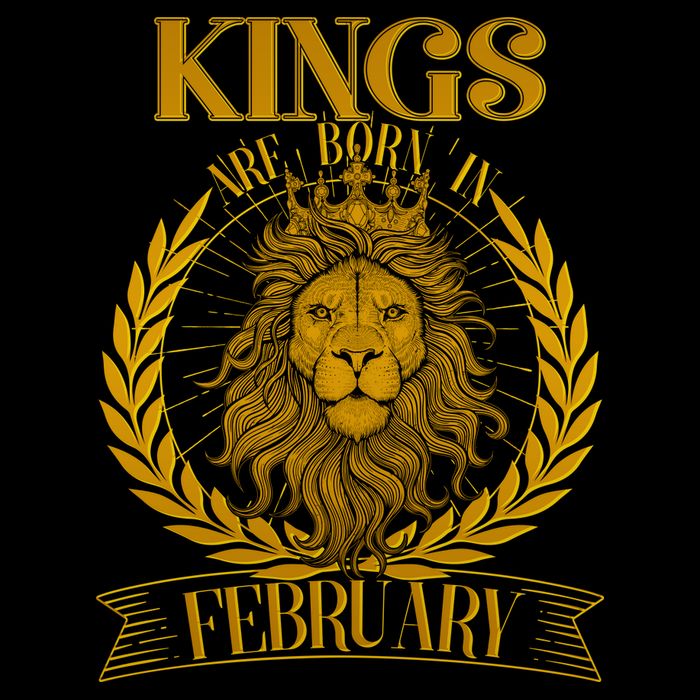 Vintage Lion Kings Are Born In February USA-Made Doggie Bandana