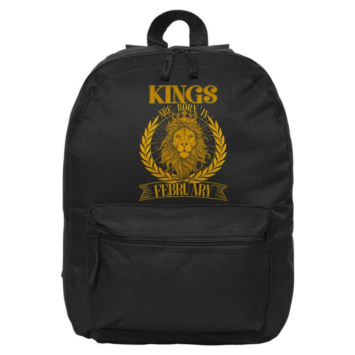 Vintage Lion Kings Are Born In February 16 in Basic Backpack