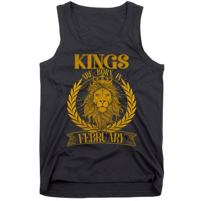 Vintage Lion Kings Are Born In February Tank Top