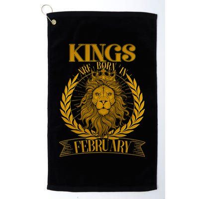 Vintage Lion Kings Are Born In February Golf Towel