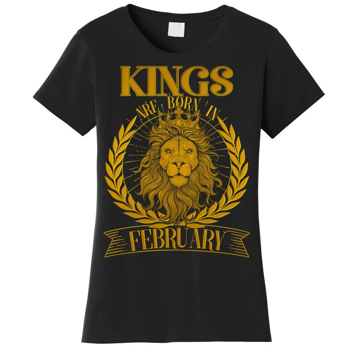 Vintage Lion Kings Are Born In February Women's T-Shirt