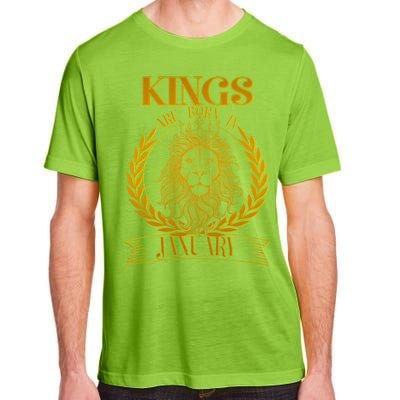 Vintage Lion Kings Are Born In January Adult ChromaSoft Performance T-Shirt