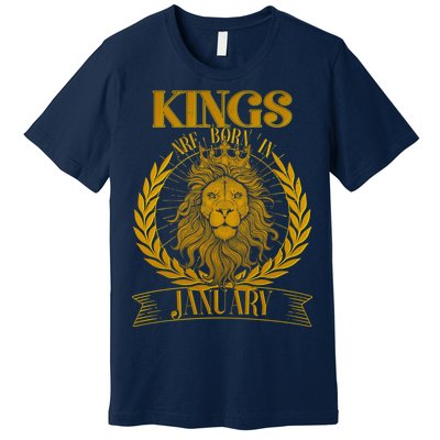 Vintage Lion Kings Are Born In January Premium T-Shirt