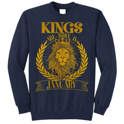 Vintage Lion Kings Are Born In January Tall Sweatshirt