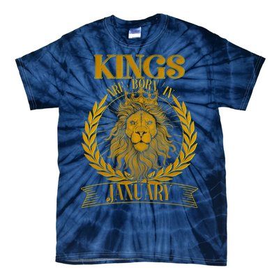 Vintage Lion Kings Are Born In January Tie-Dye T-Shirt