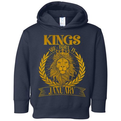 Vintage Lion Kings Are Born In January Toddler Hoodie