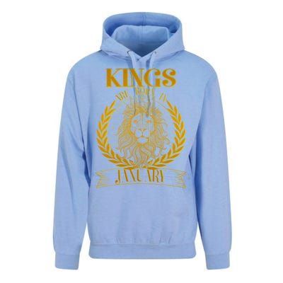 Vintage Lion Kings Are Born In January Unisex Surf Hoodie