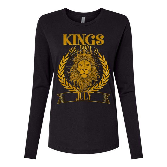 Vintage Lion Kings Are Born In July Womens Cotton Relaxed Long Sleeve T-Shirt